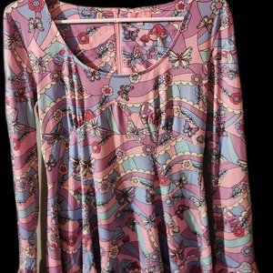 Dolls Kill Groovy Galaxy Long Sleeve Dress